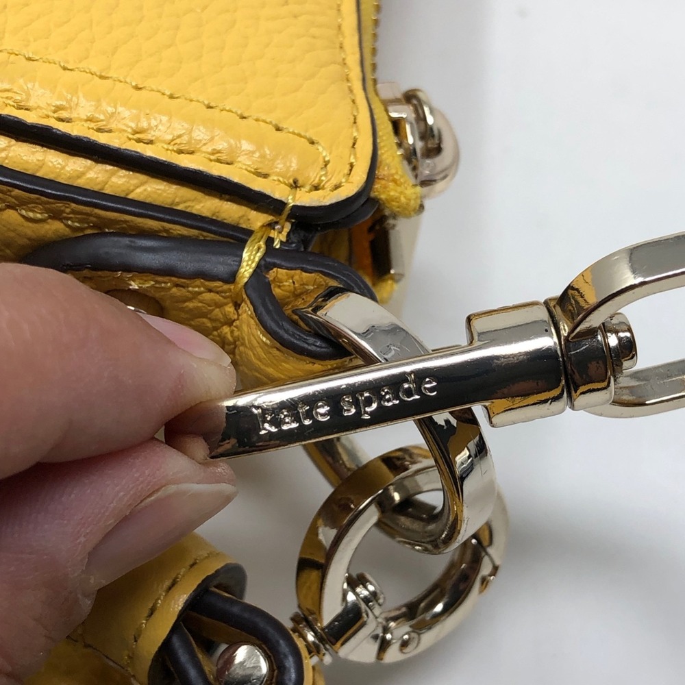 Kate Spade Hudson Medium Convertible Crossbody Purse Womens Small Yellow Leather - Picture 15 of 15